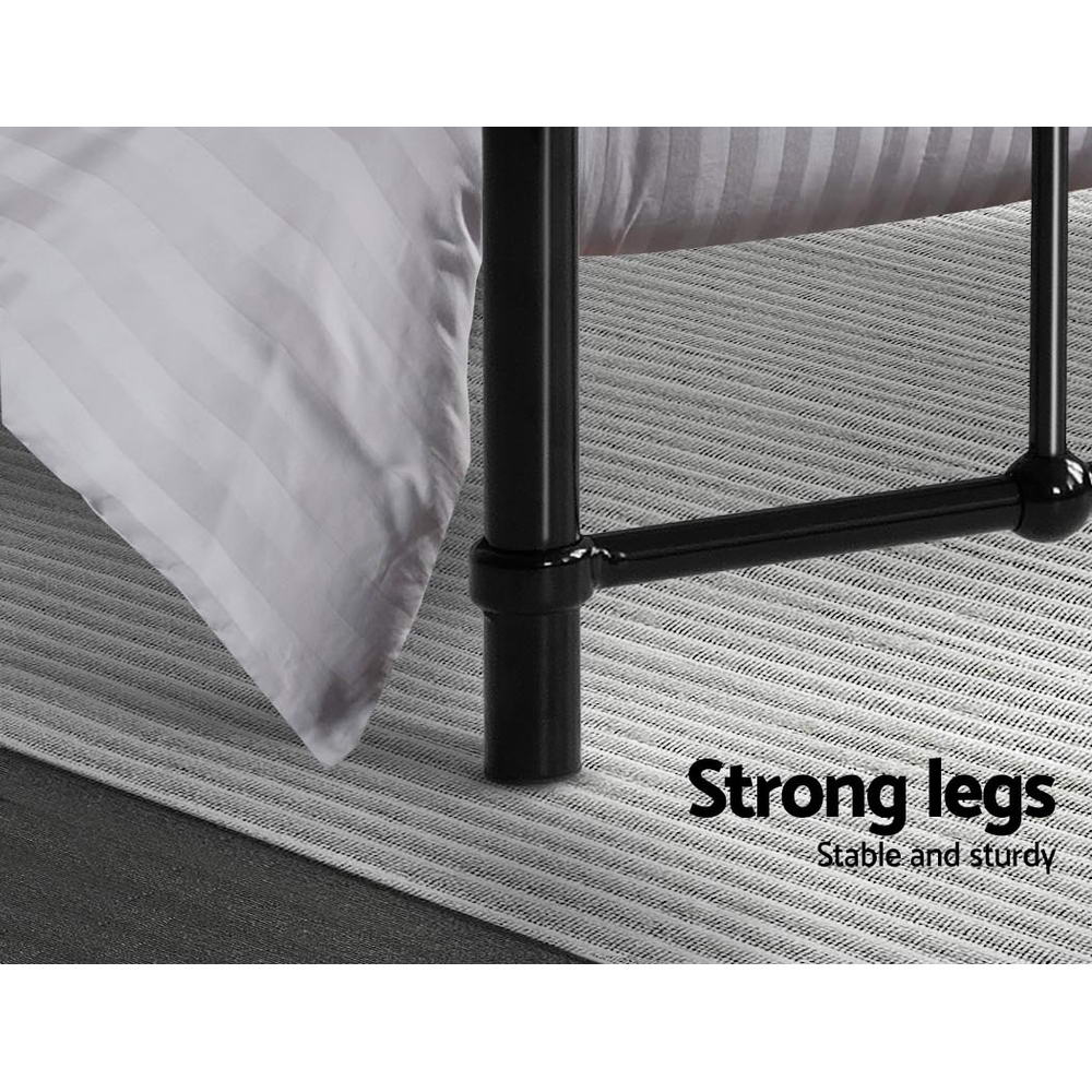 Bed Frame Metal Bed Frame LEO - Double (Black)