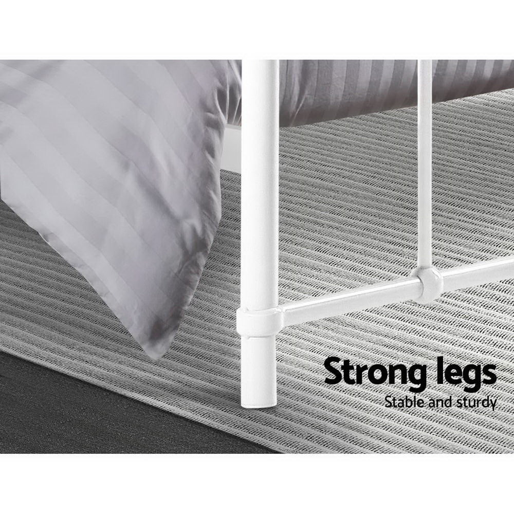 Bed Frame Metal Bed Frame LEO - Double (White)