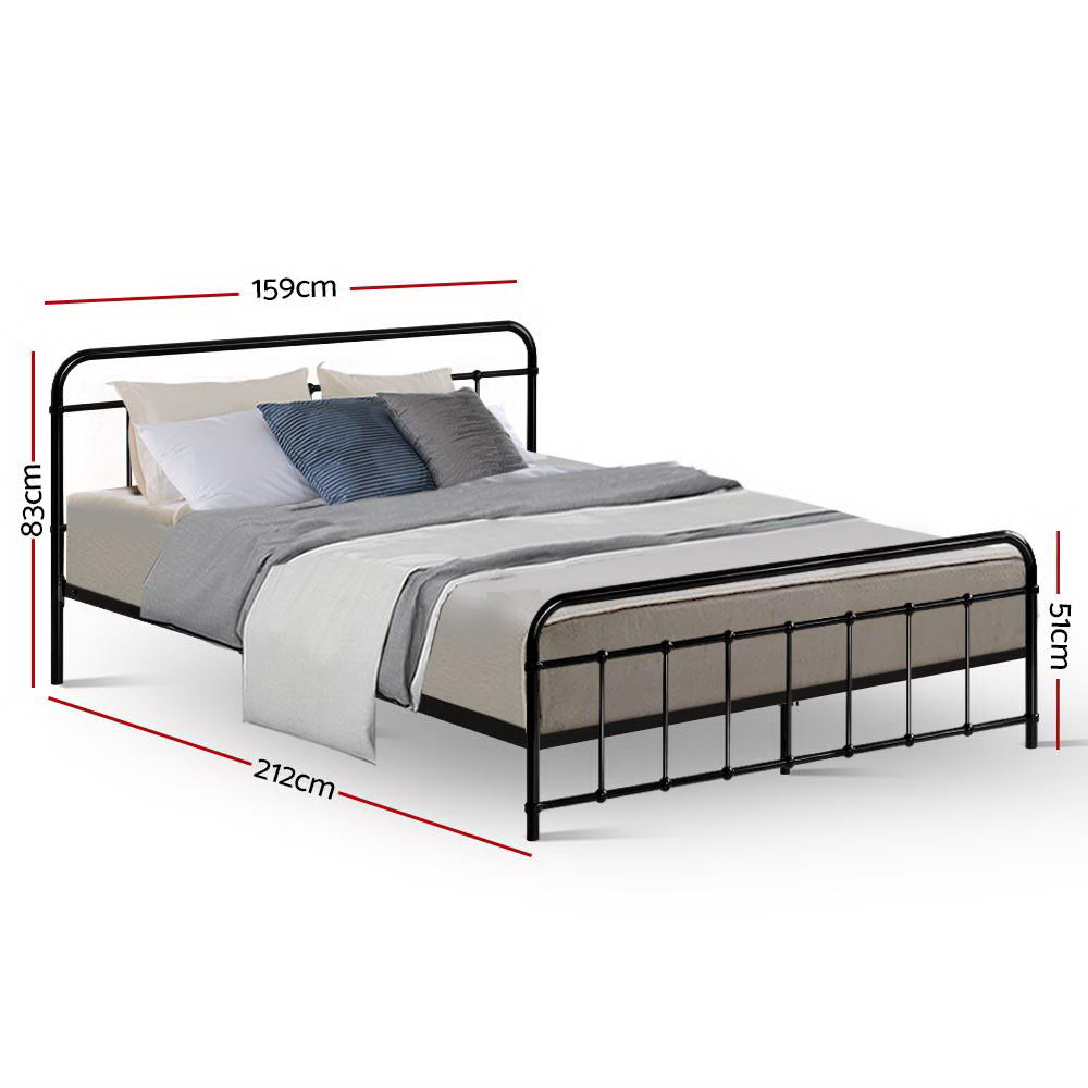 Bed Frame Metal Bed Frame LEO - Queen (Black)