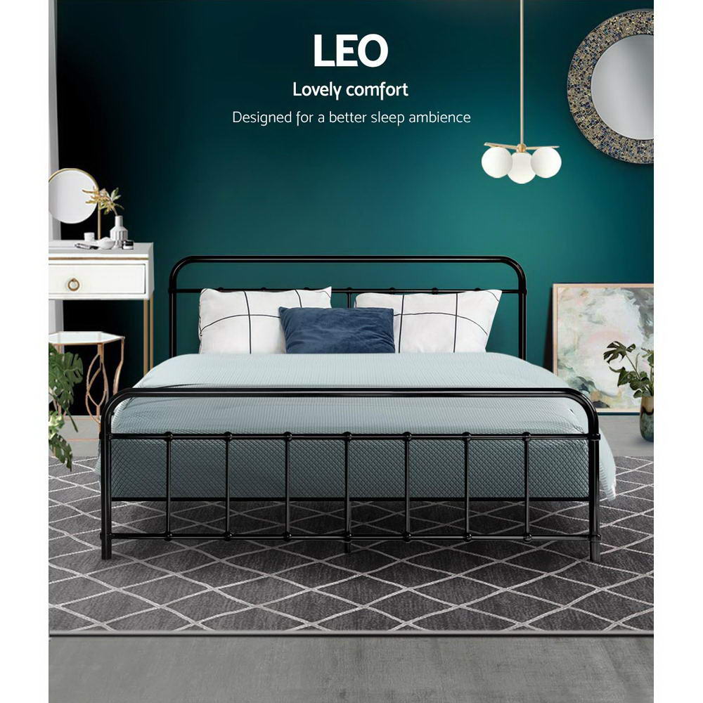 Bed Frame Metal Bed Frame LEO - Queen (Black)
