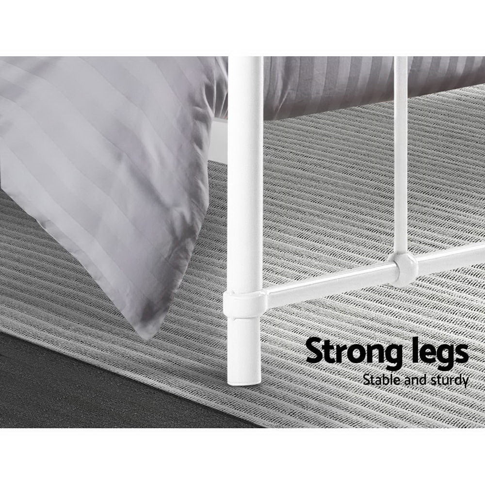 Bed Frame Metal Bed Frame LEO - Queen (White)