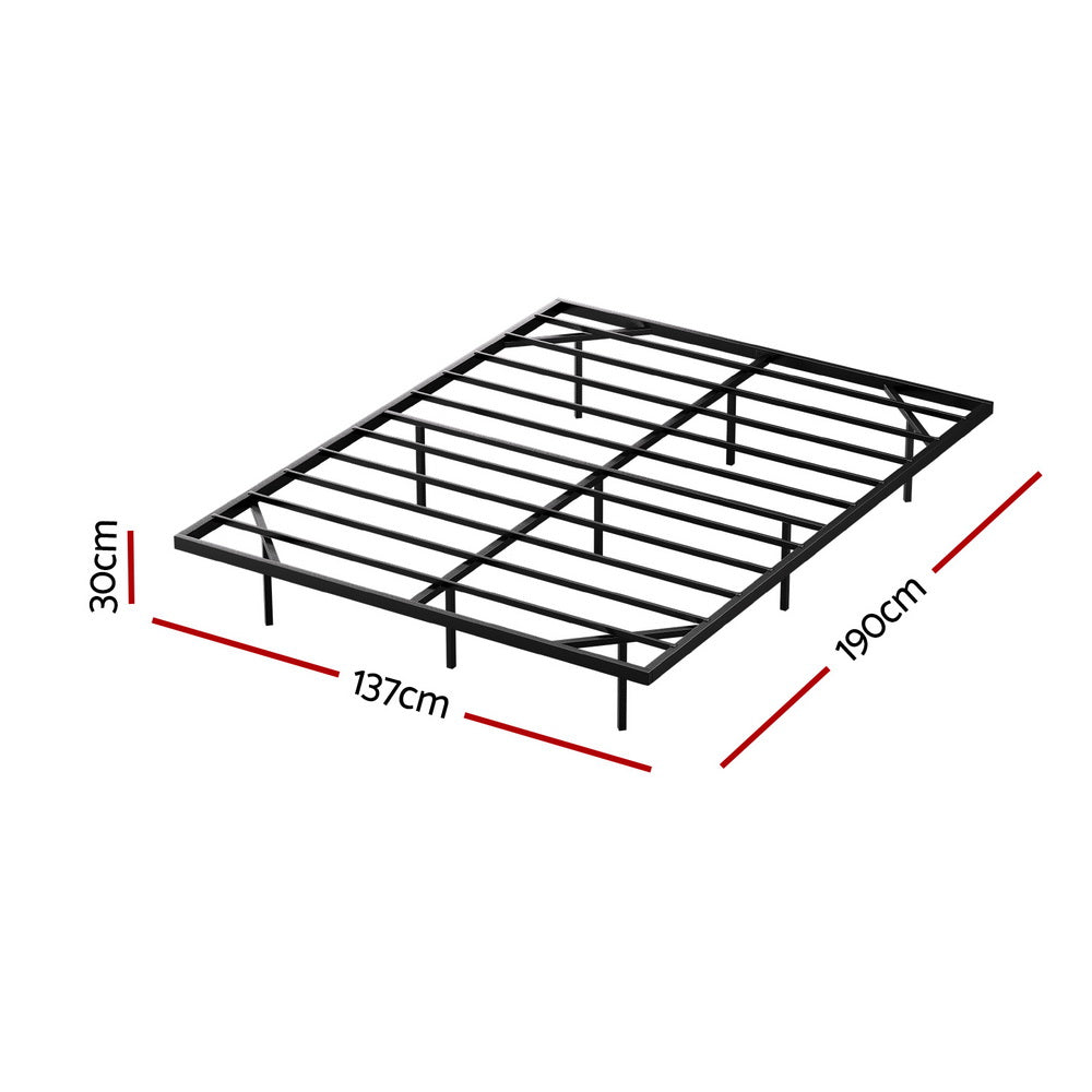 Double Bed Frame,Floating Metal Bed Frame with Smart LED Lights - Sturdy Metal Platform Bed Base, Silent Design, Tool-Free Assembly, 300KG Capacity for Home/Hotel/Master Bedroom閳