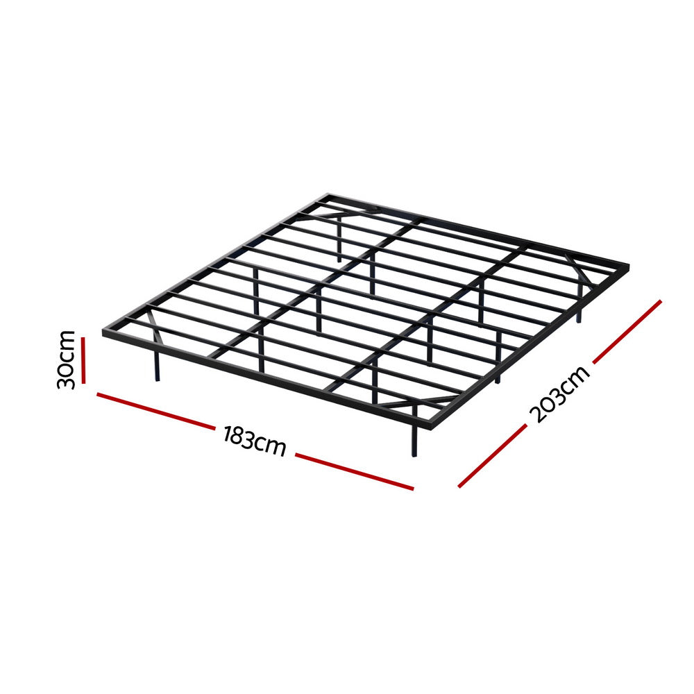 King Bed Frame,Floating Metal Bed Frame with Smart LED Lights - Sturdy Metal Platform Bed Base, Silent Design, Tool-Free Assembly, 300KG Capacity for Home/Hotel/Master Bedroom閳