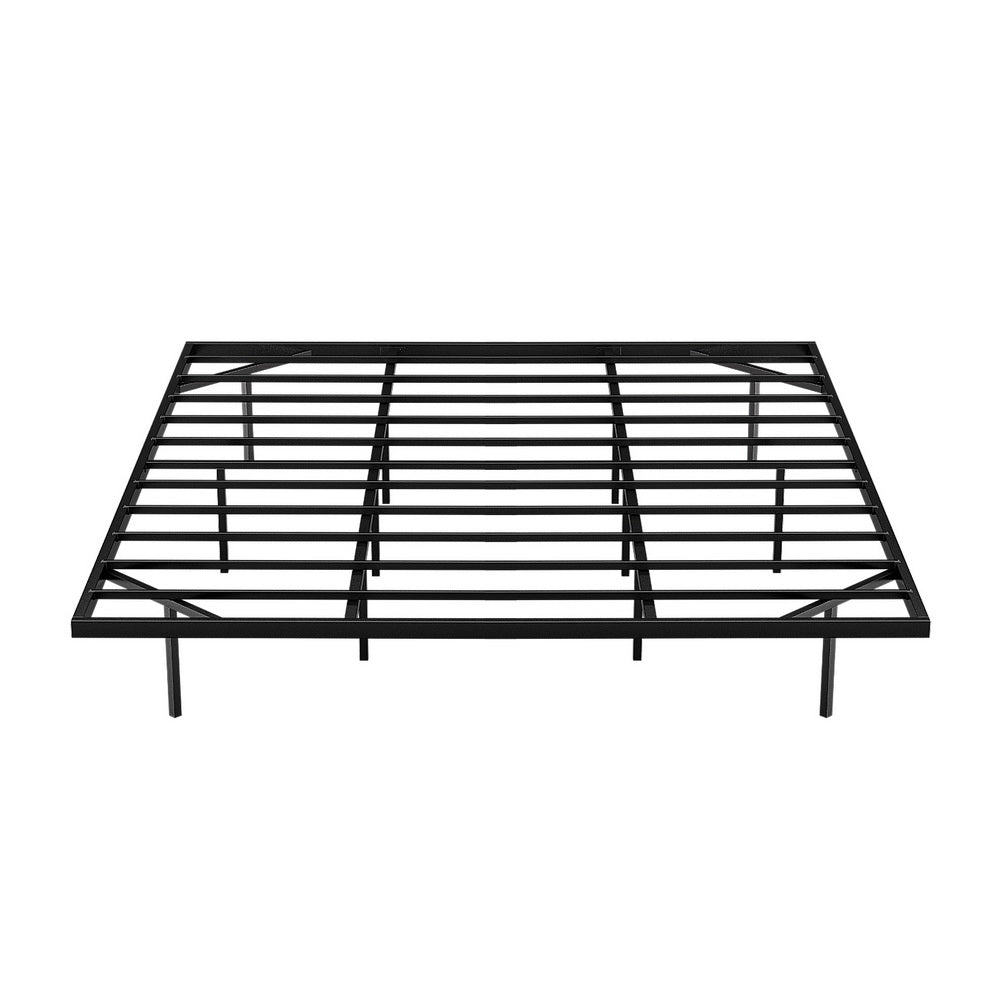 King Bed Frame,Floating Metal Bed Frame with Smart LED Lights - Sturdy Metal Platform Bed Base, Silent Design, Tool-Free Assembly, 300KG Capacity for Home/Hotel/Master Bedroom閳