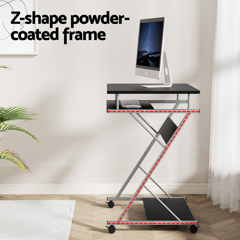 Computer Desk Mesh Office Chair Set Desks with Keyboard Shelf Try Black