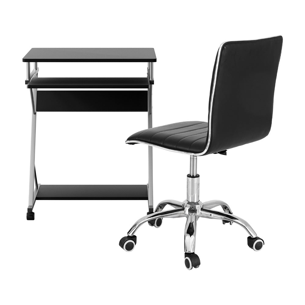 Computer Desk Office Chair Set Desks with Keyboard Shelf Try Black