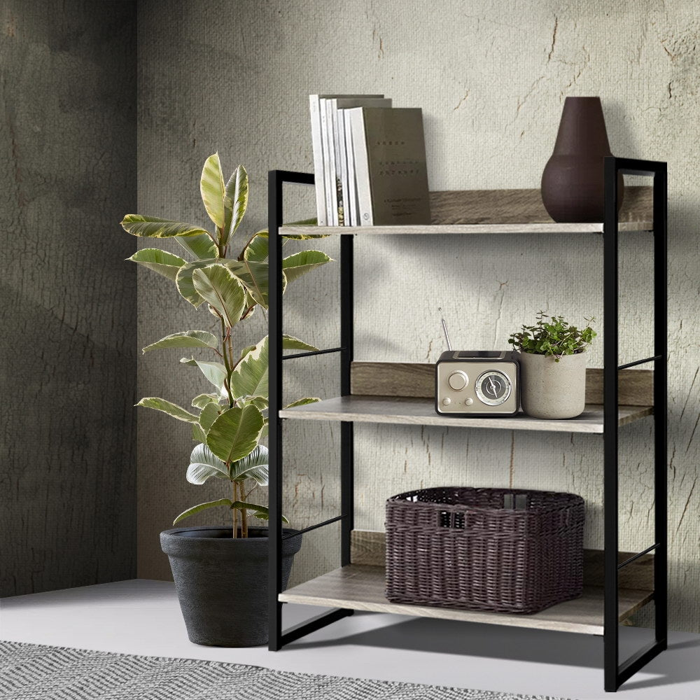 Bookshelf 3 Tiers - NOE Black and Oak