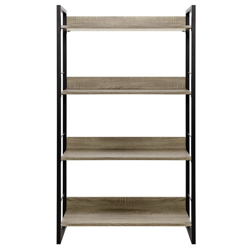 Bookshelf 4 Tiers - NOE Black and Oak