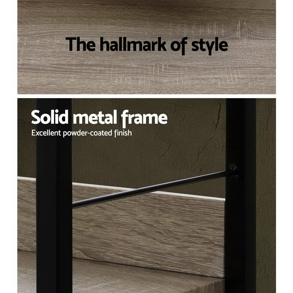 Bookshelf 4 Tiers - NOE Black and Oak