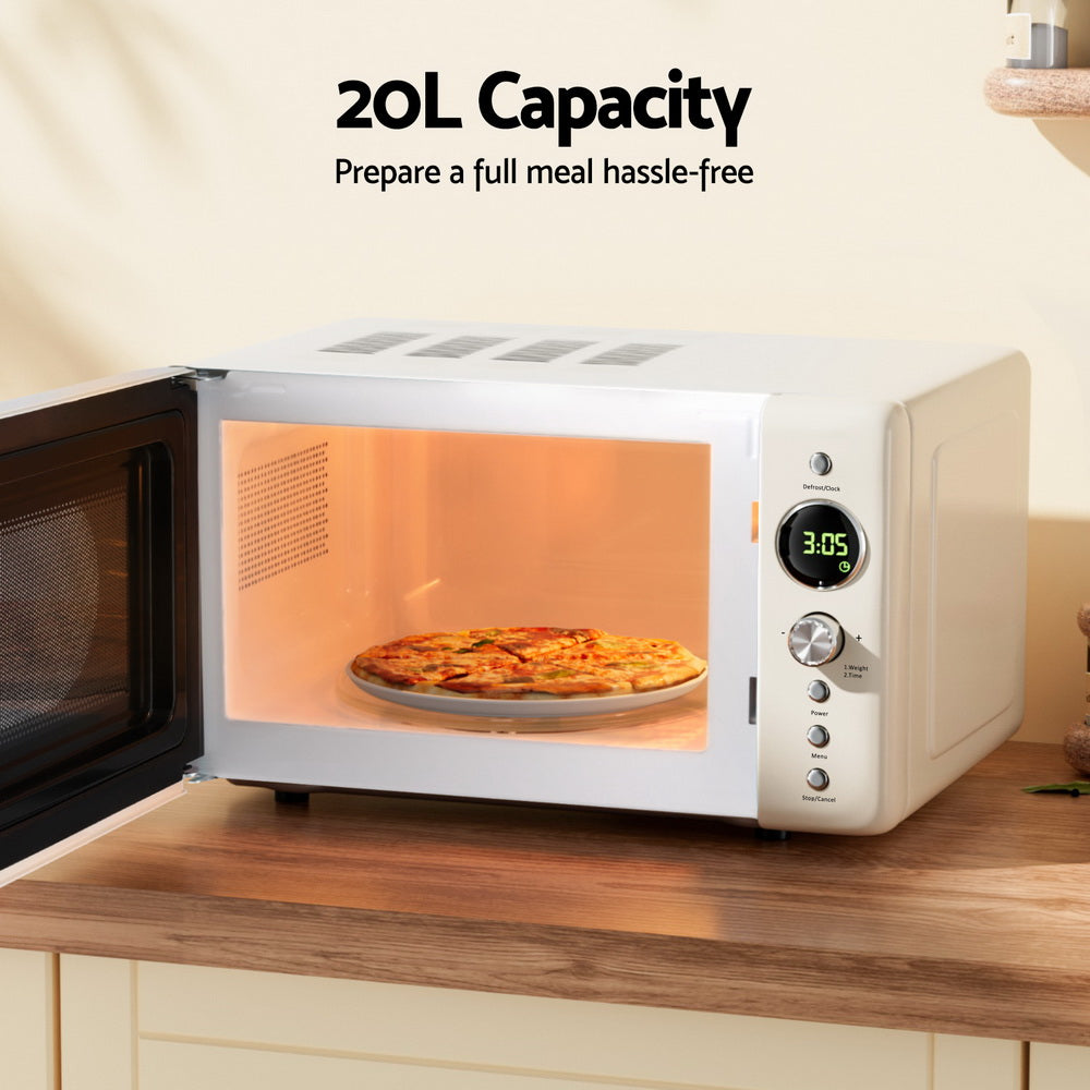 20L Microwave Oven 700W Cream