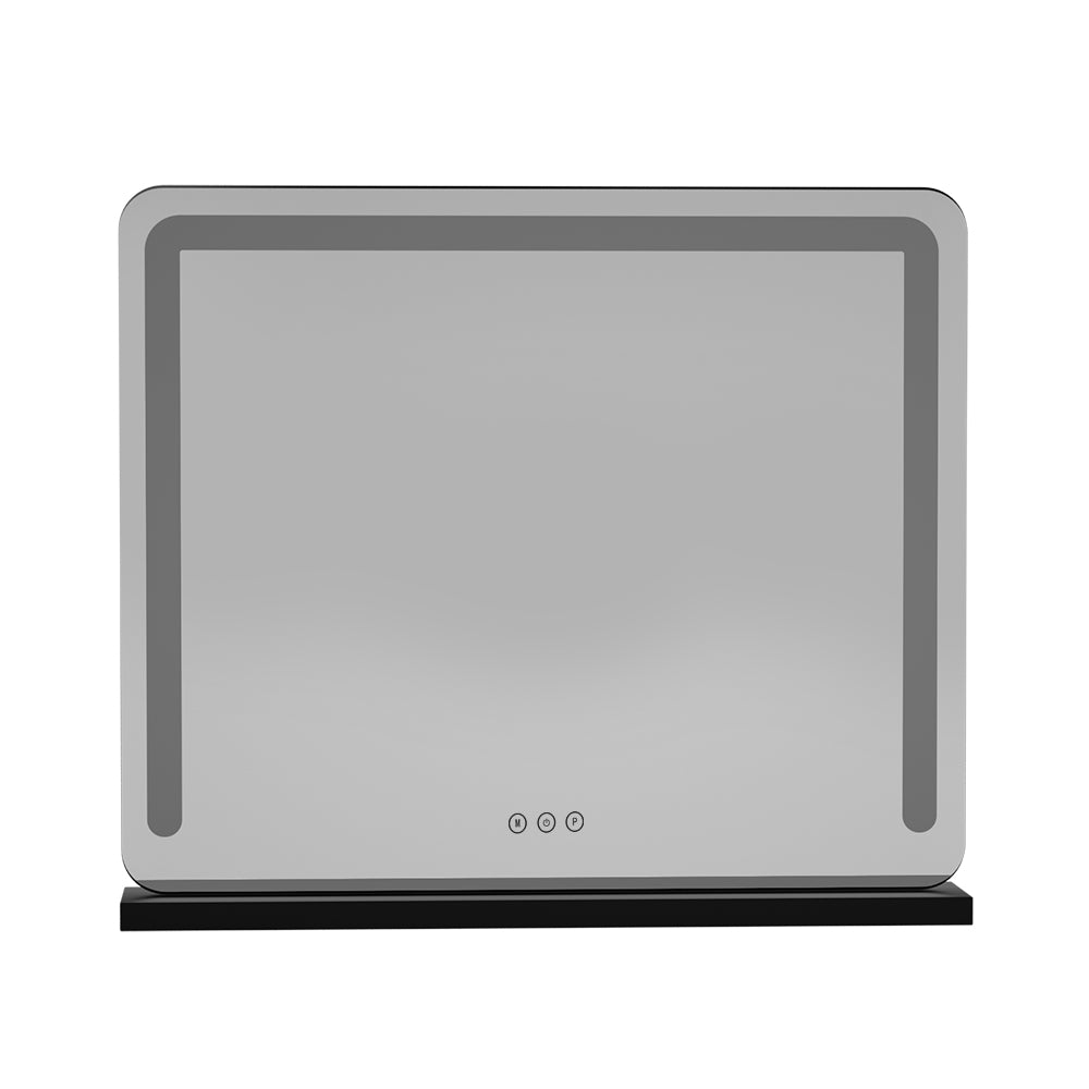 Makeup Mirror 60x50cm Hollywood Vanity with LED Light Tabletop Black