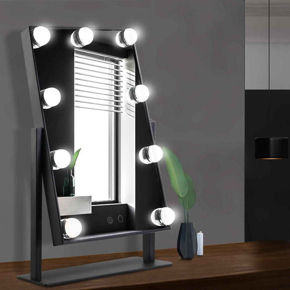 Makeup Mirror 30x48cm Hollywood Vanity with LED Light Rotation Tabletop