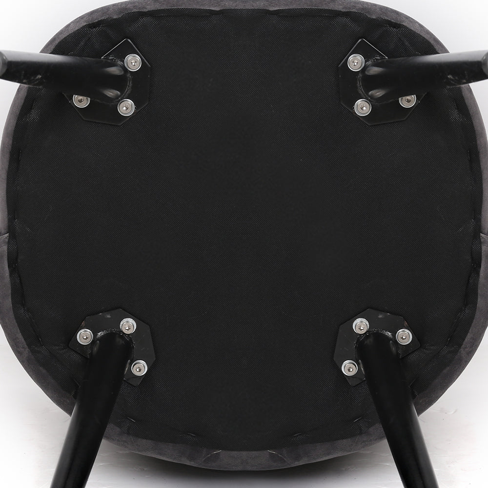 Dining Chairs Set of 2 Velvet Solid Curved Dark Grey