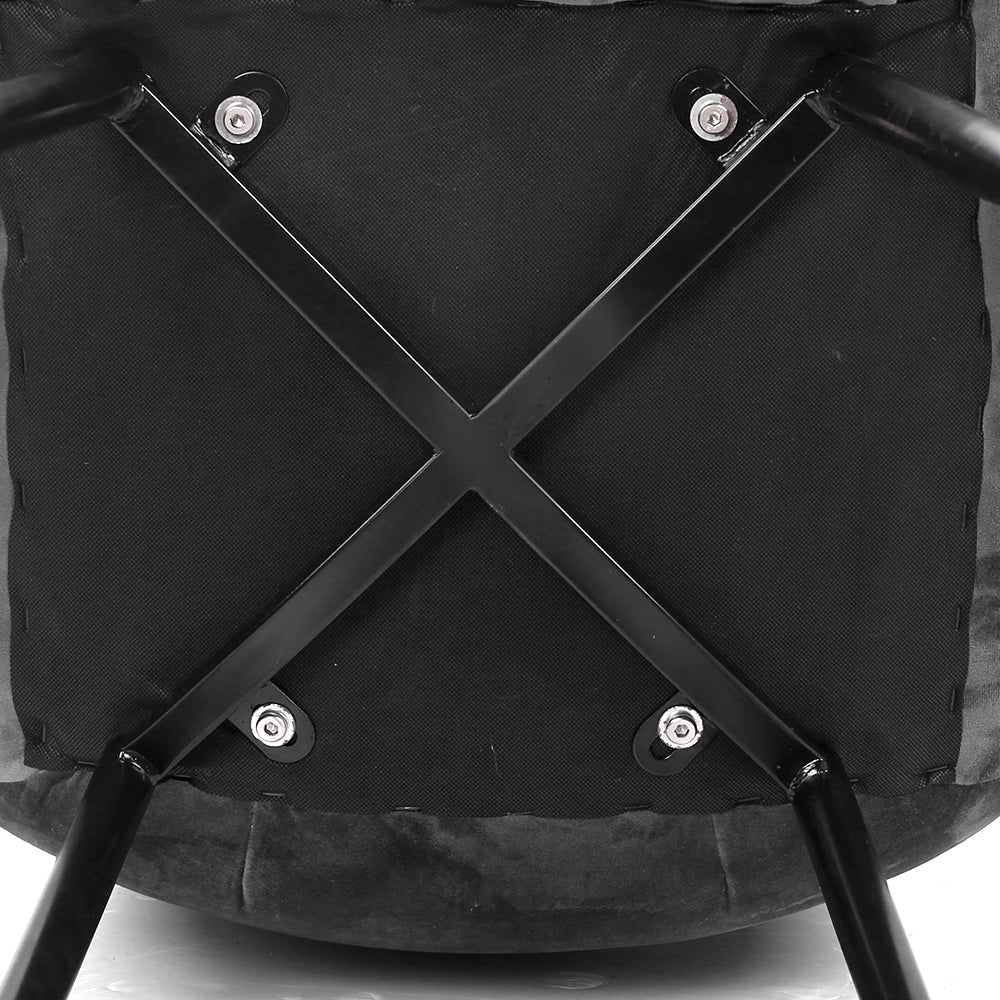 Dining Chairs Set of 4 Velvet Horizontal Slope Grey