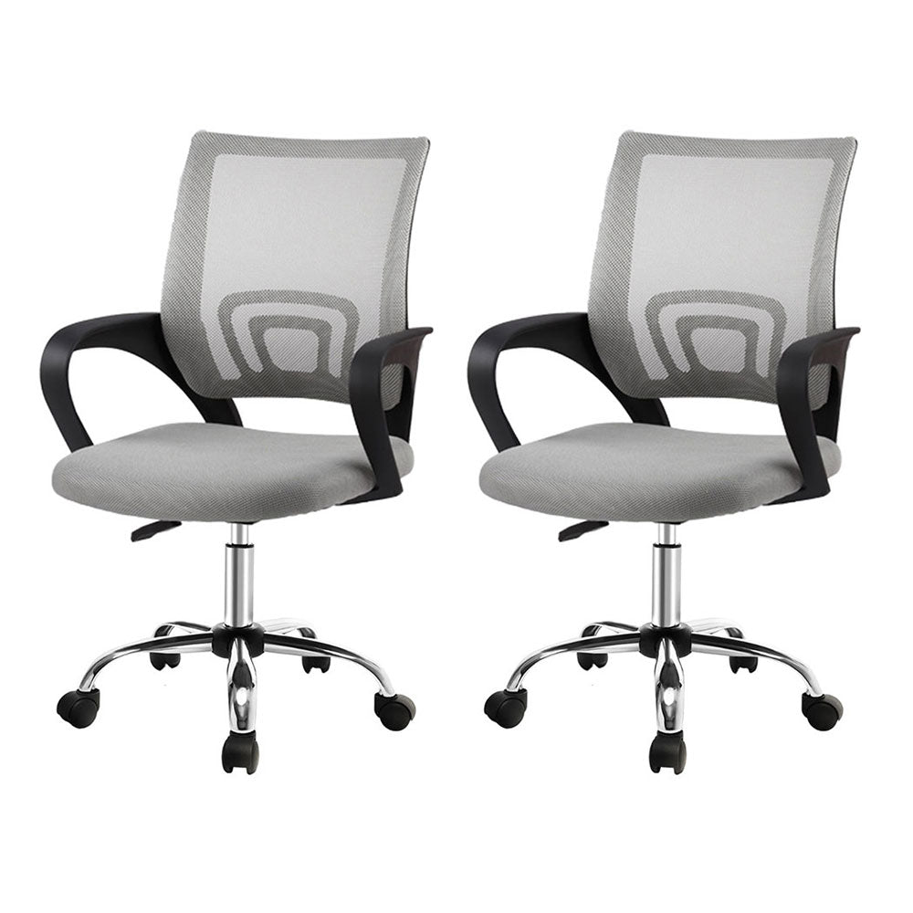 2x Mesh Office Chair Mid Back Grey