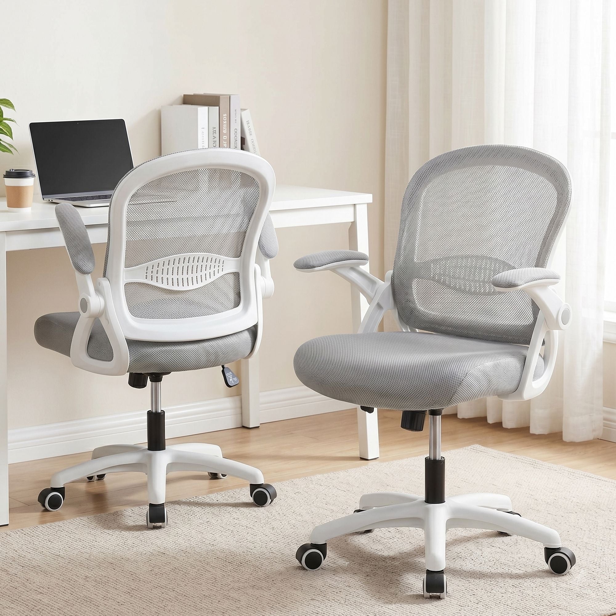 Artiss Mesh Office Chair Mid Back Grey