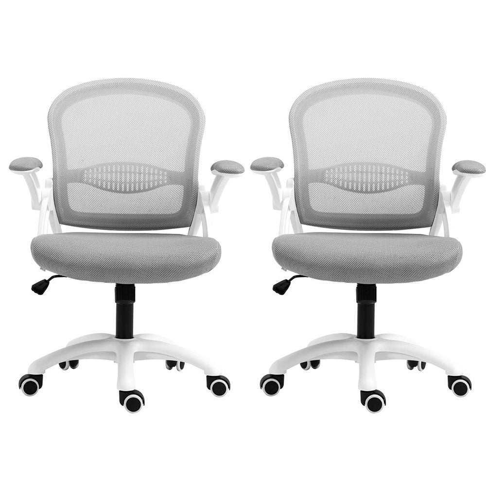 2x Mesh Office Chair Computer Gaming Desk Chairs Work Study Mid Back Grey