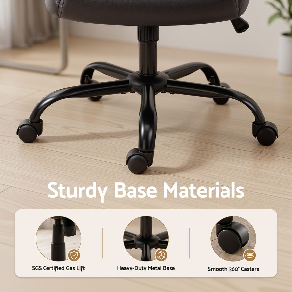 Artiss Executive Office Chair Mid Back Brwon