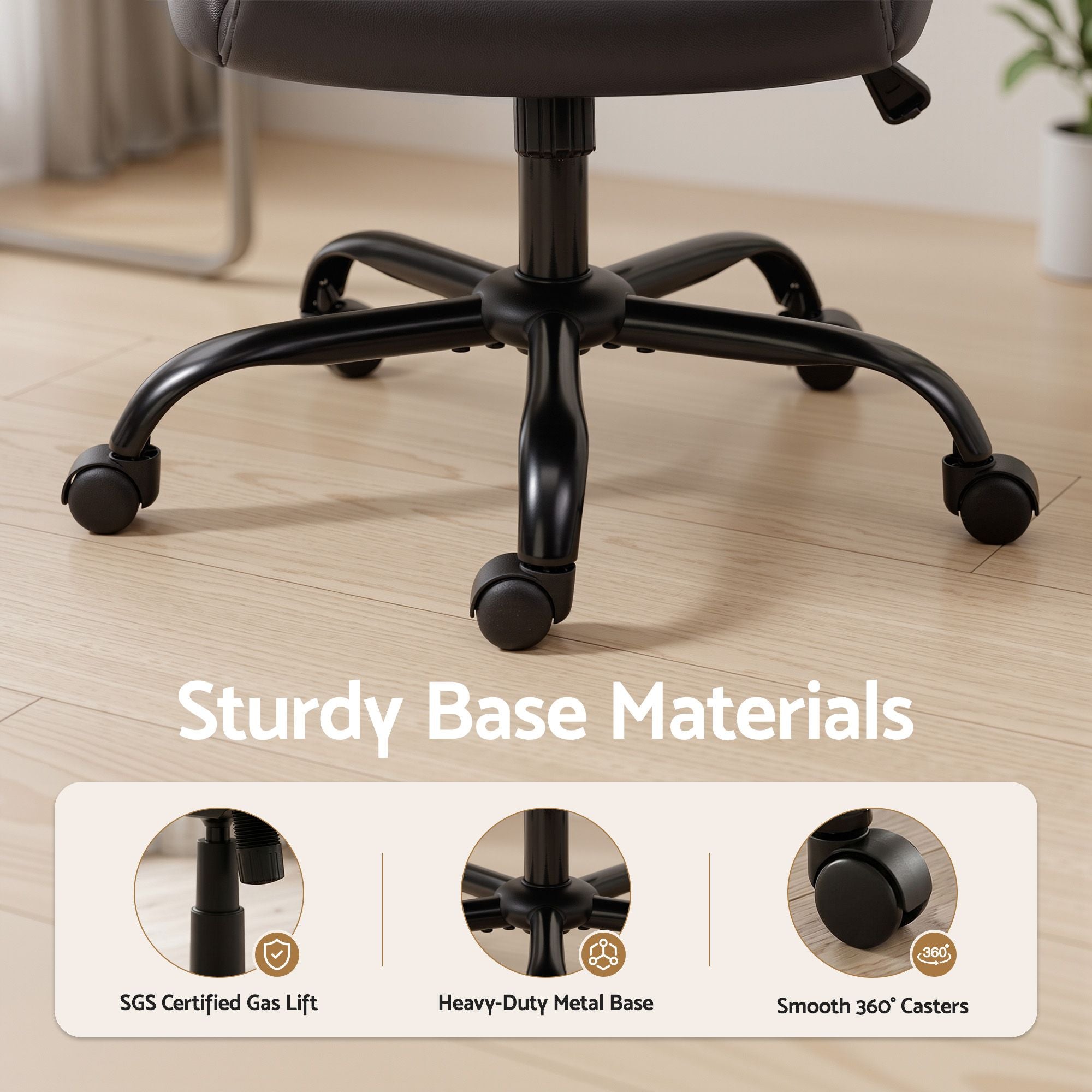 Artiss Executive Office Chair Mid Back Brwon