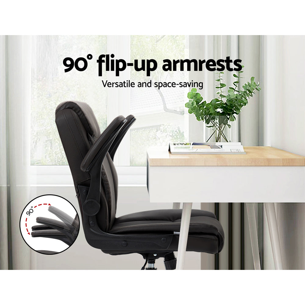 Executive Office Chair Mid Back Ash Black