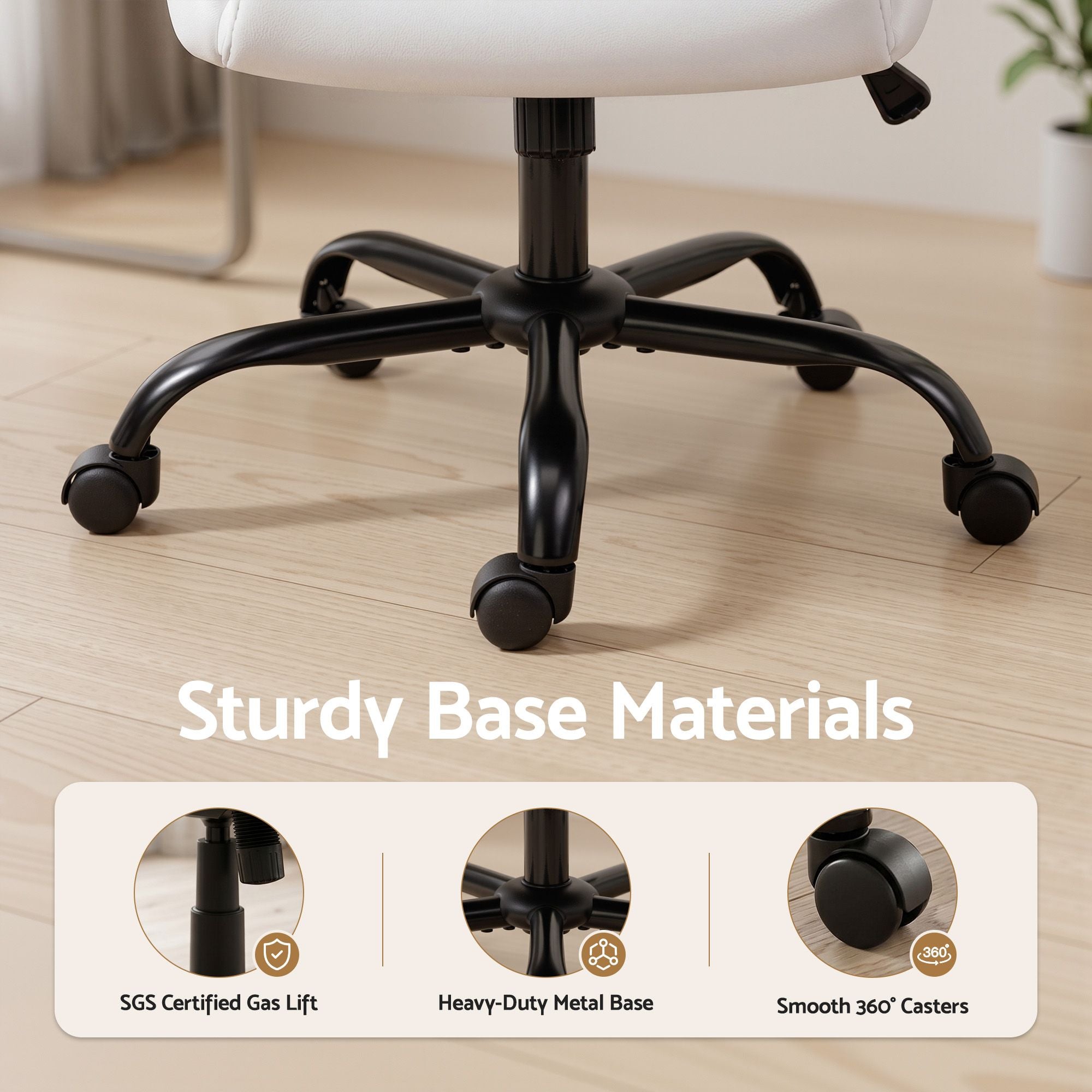 Artiss Executive Office Chair Mid Back White