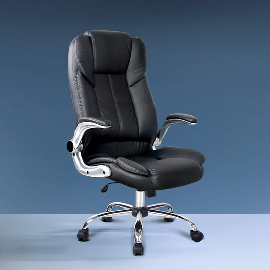 Executive Office Chair Leather Tilt Black