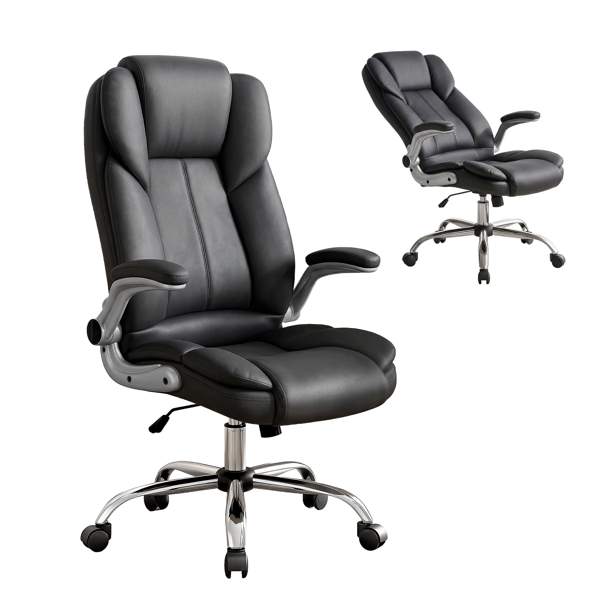 Artiss Executive Office Chair Leather Tilt Black