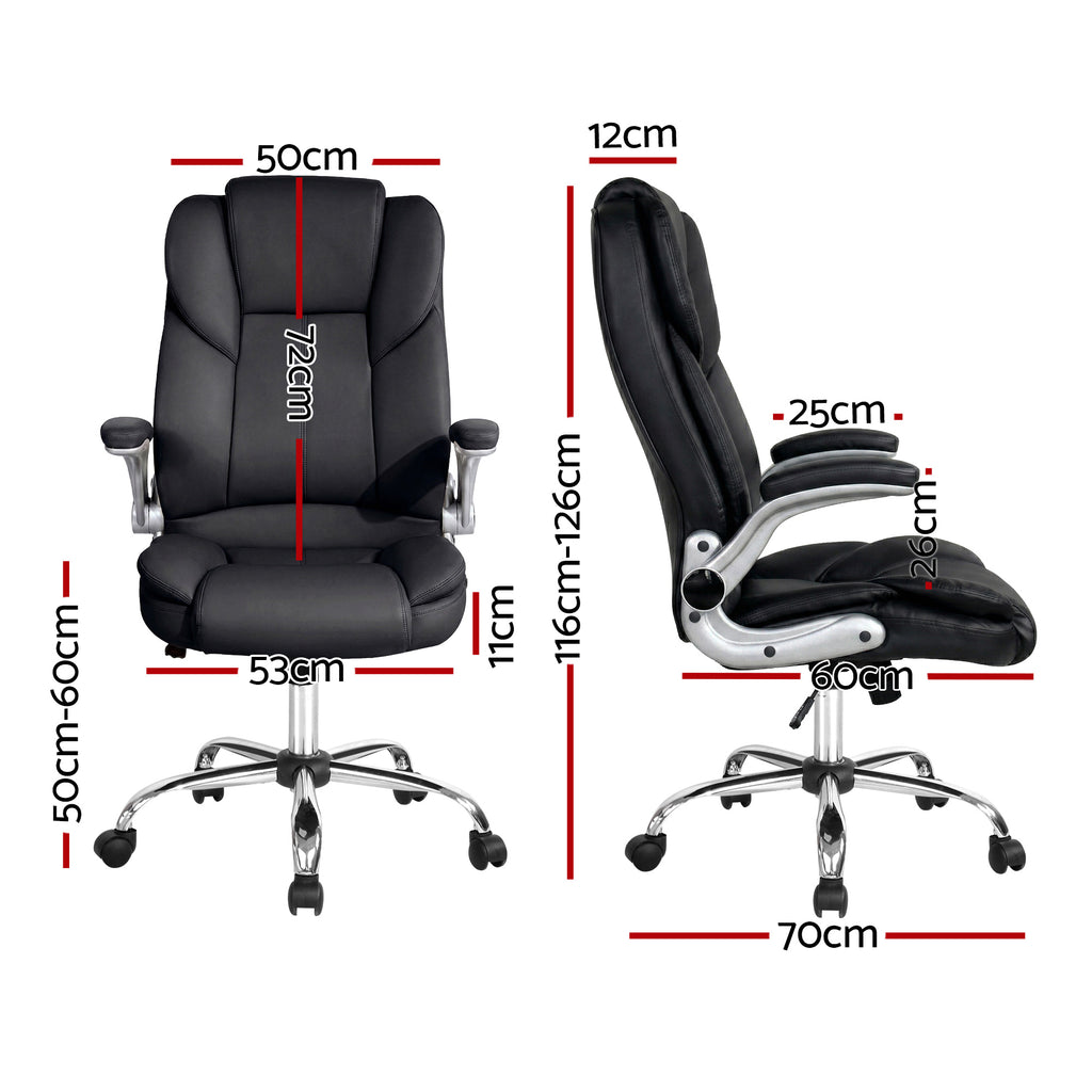 Artiss Executive Office Chair Leather Tilt Black