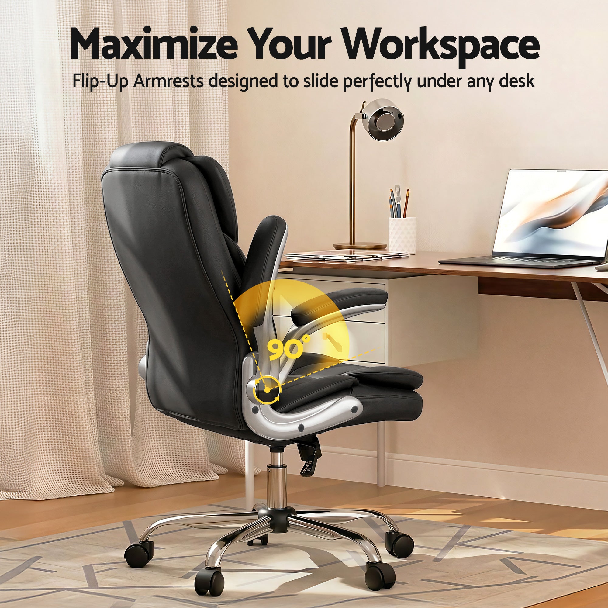 Artiss Executive Office Chair Leather Tilt Black