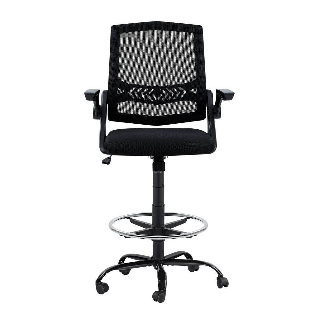 Artiss Office Chair Drafting Stool Mesh Chairs Black
