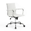 Artiss Office Chair Conference Chairs PU Leather Mid Back White