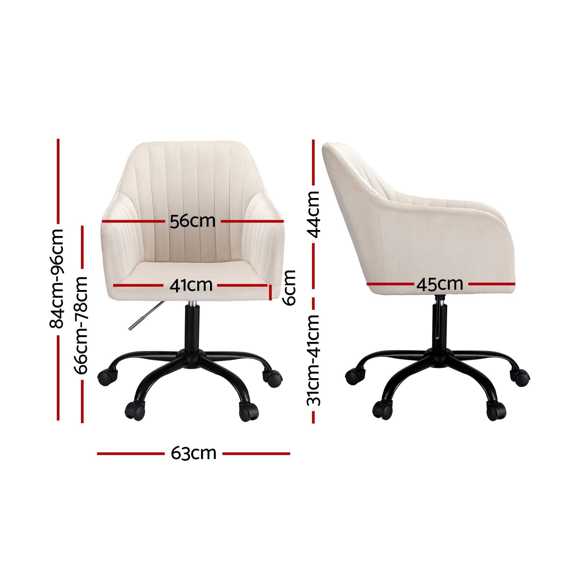 Artiss Office Chair Velvet Seat Cream