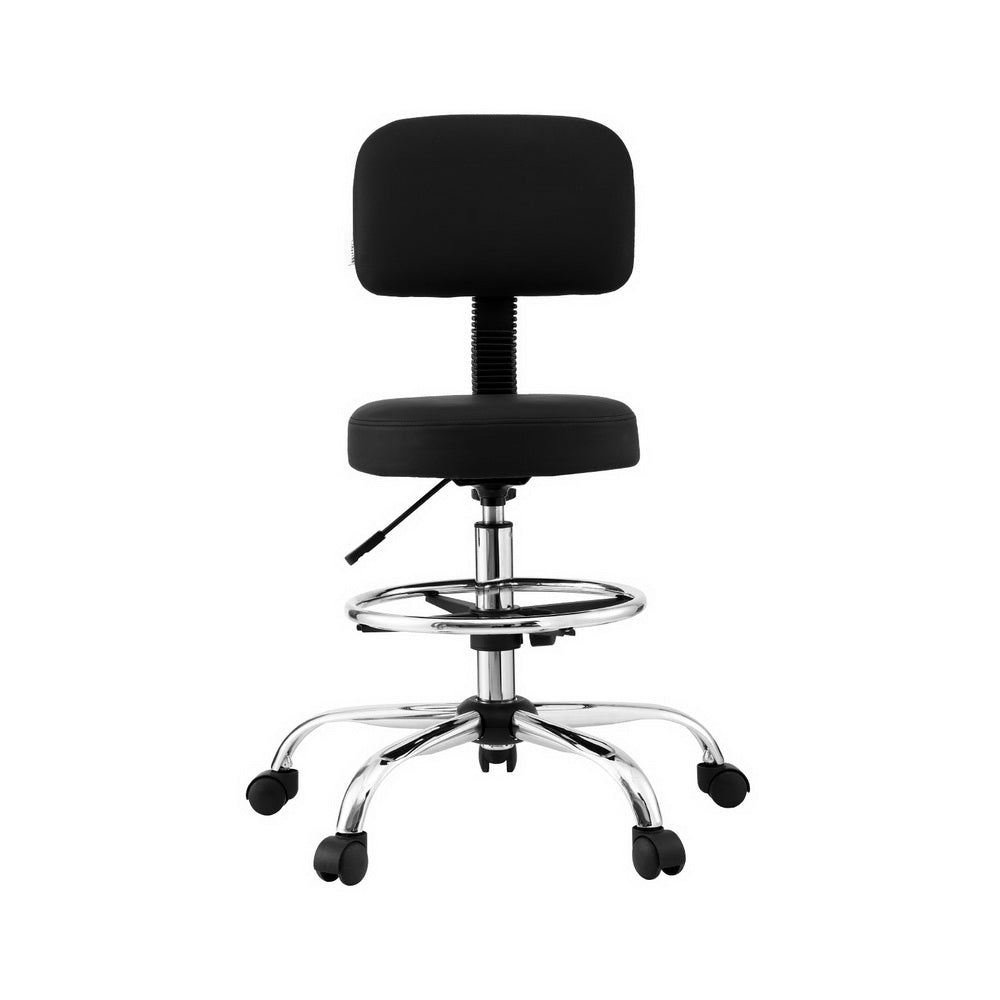 Office Chair Drafting Computer Standing Desk Chairs Ergonomic PU Black