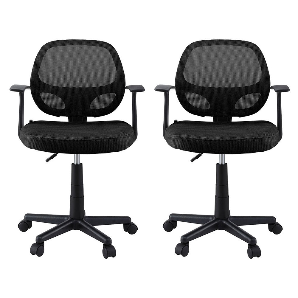 2x Mesh Office Chair Computer Gaming Desk Chairs Work Study Mid Back Black