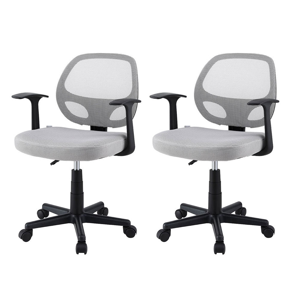 2x Mesh Office Chair Computer Gaming Desk Chairs Work Study Mid Back Grey