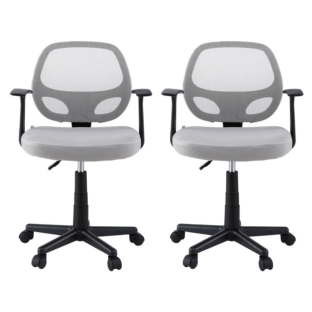 2x Mesh Office Chair Computer Gaming Desk Chairs Work Study Mid Back Grey