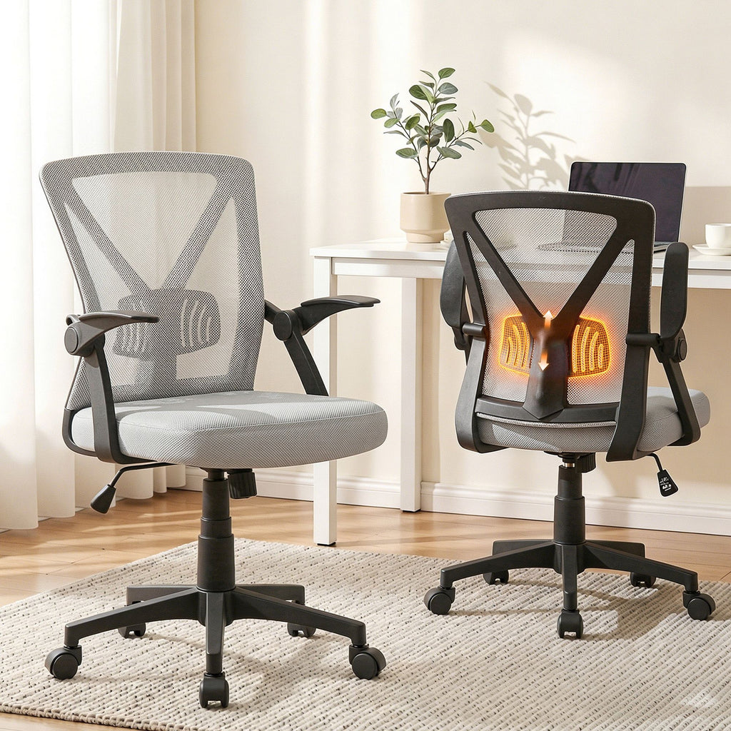 Artiss Mesh Office Chair Mid Back Grey
