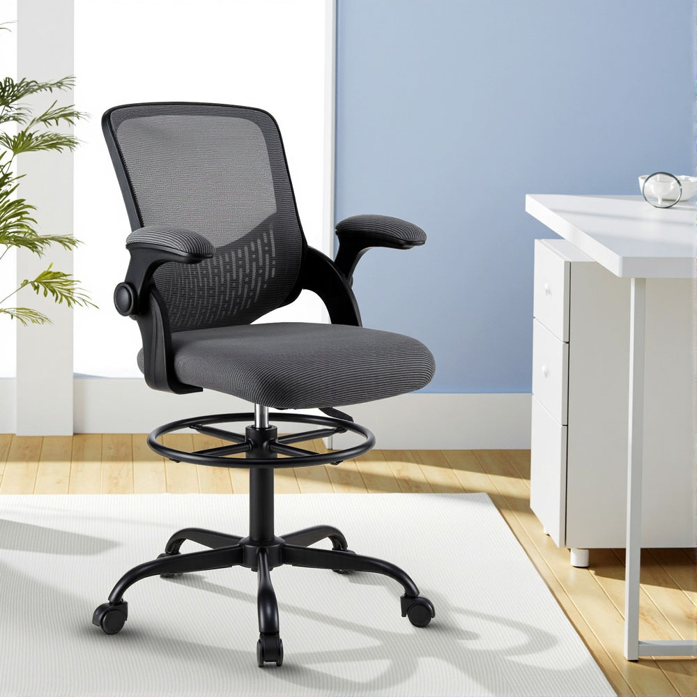 Office Chair Drafting Chairs Stool Computer Desk Studios Mesh Grey