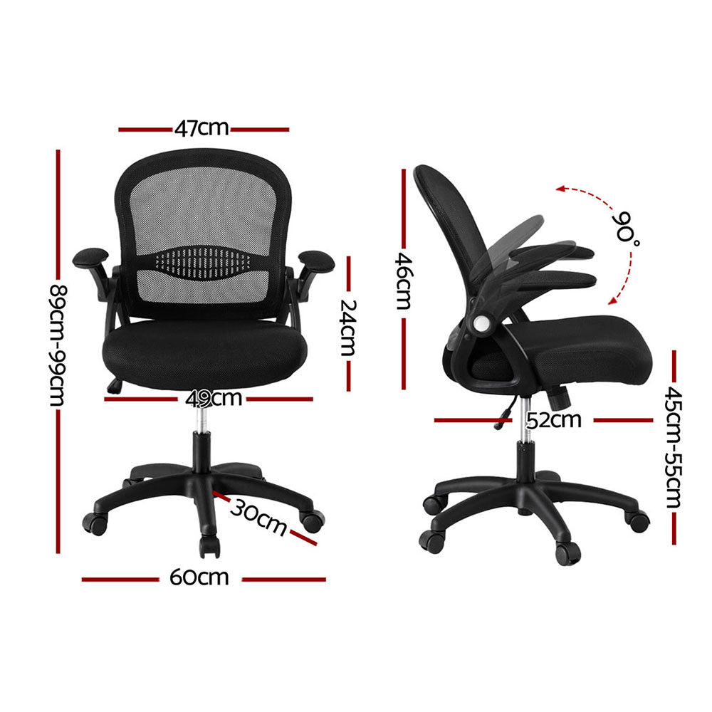 2x Mesh Office Chair Computer Gaming Desk Chairs Work Study Mid Back