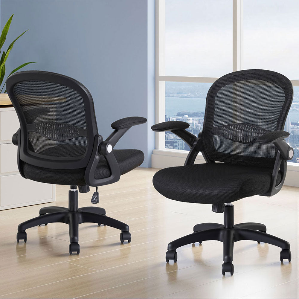 2x Mesh Office Chair Computer Gaming Desk Chairs Work Study Mid Back