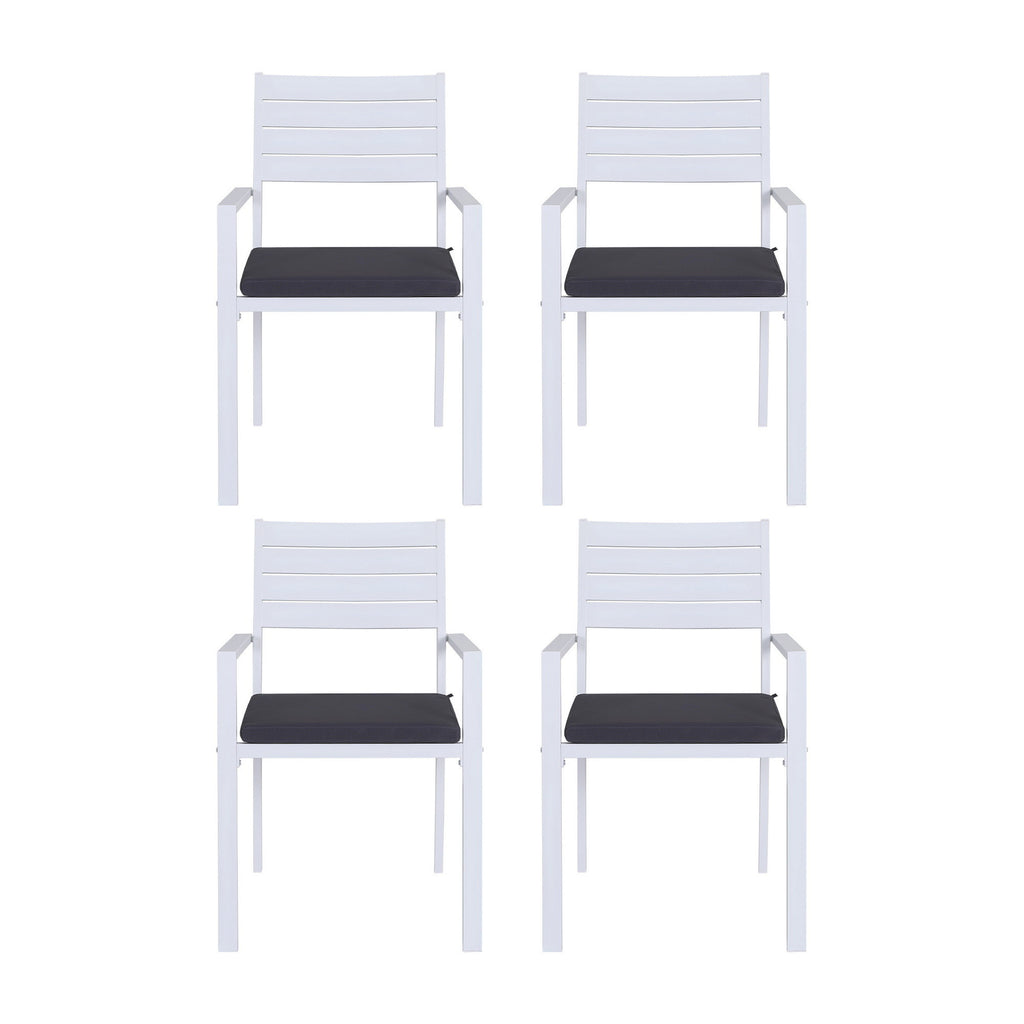Gardeon 4PC Outdoor Dining Chairs Stackable Aluminum Lounge Chair Patio Furniture