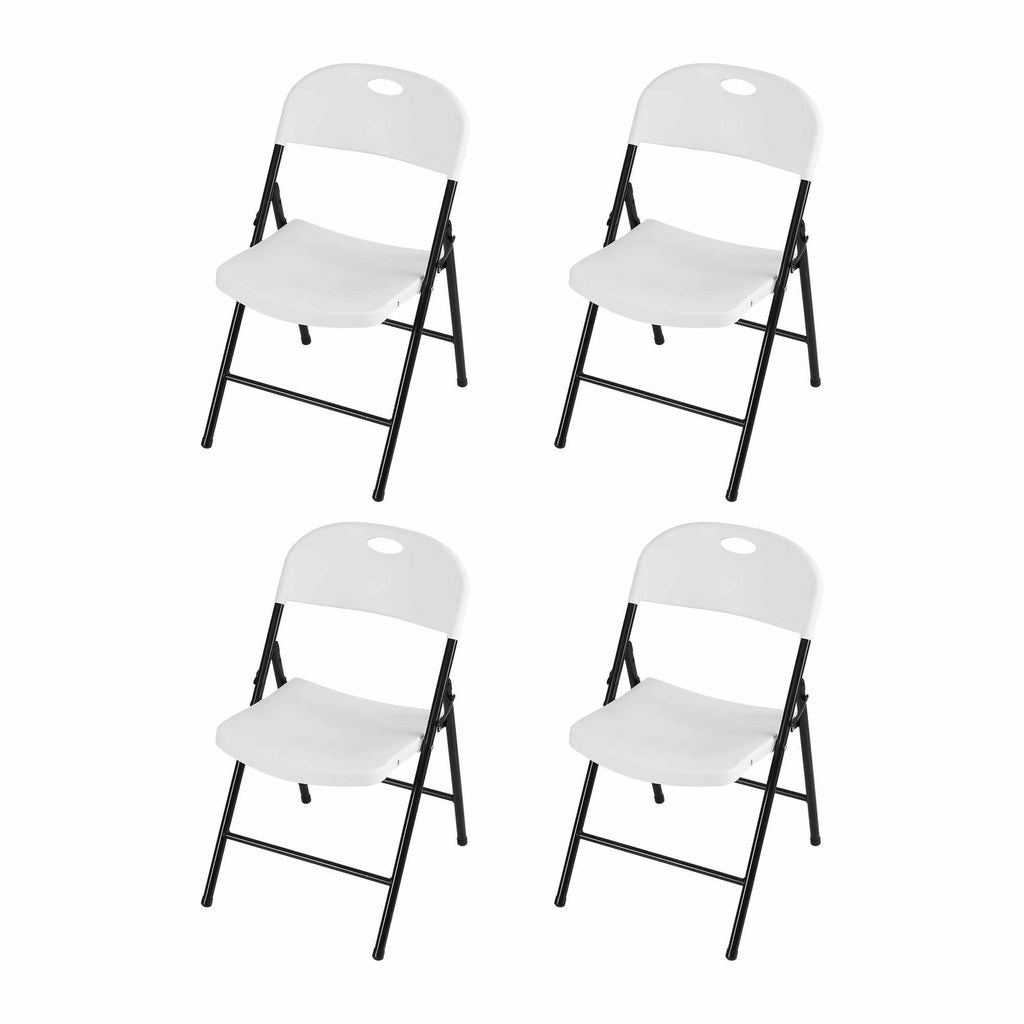 Gardeon 4PC Outdoor Dining Chairs PP Folding Chair Patio Garden Furniture White