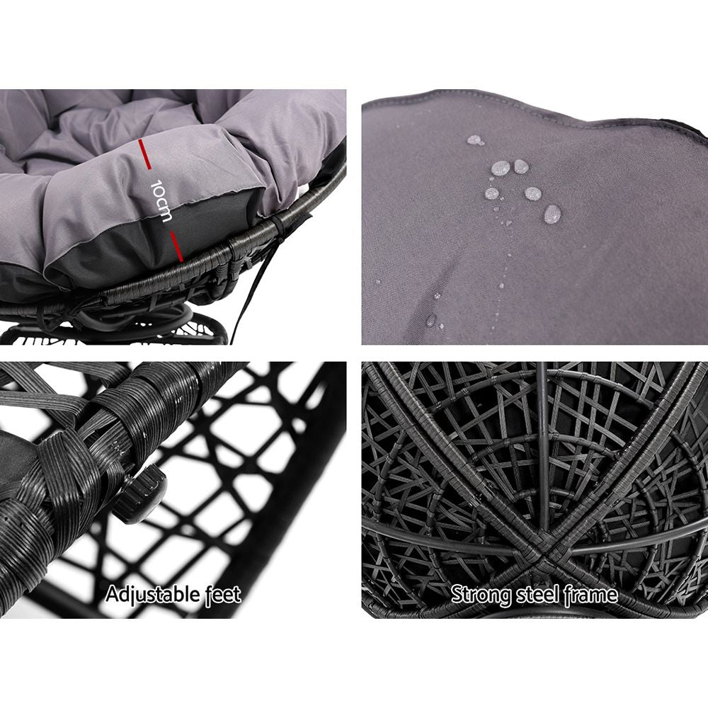 Outdoor Chairs Outdoor Furniture Papasan Chair Wicker Patio Garden Black