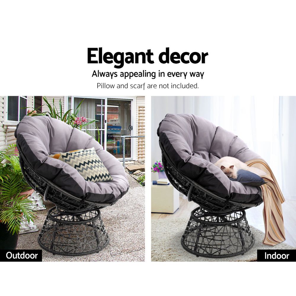 Outdoor Chairs Outdoor Furniture Papasan Chair Wicker Patio Garden Black