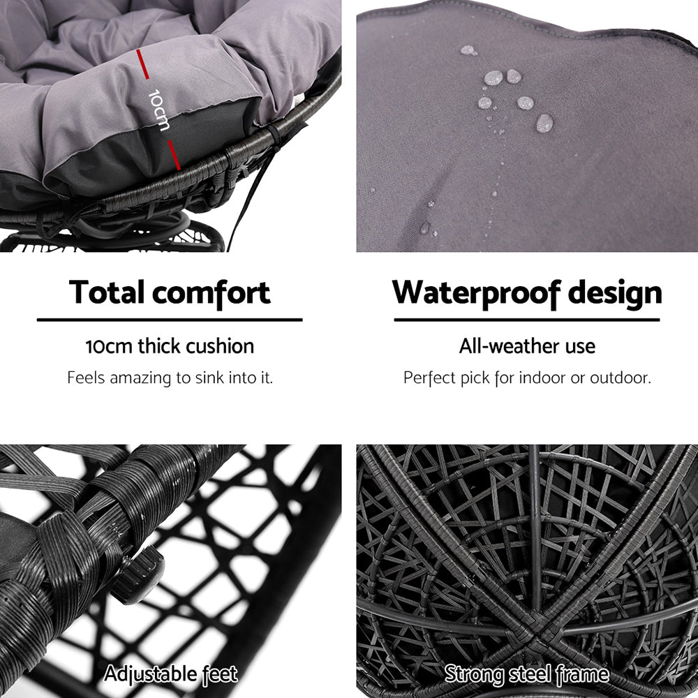 Outdoor Chairs Outdoor Furniture Papasan Chair Wicker Patio Garden Black