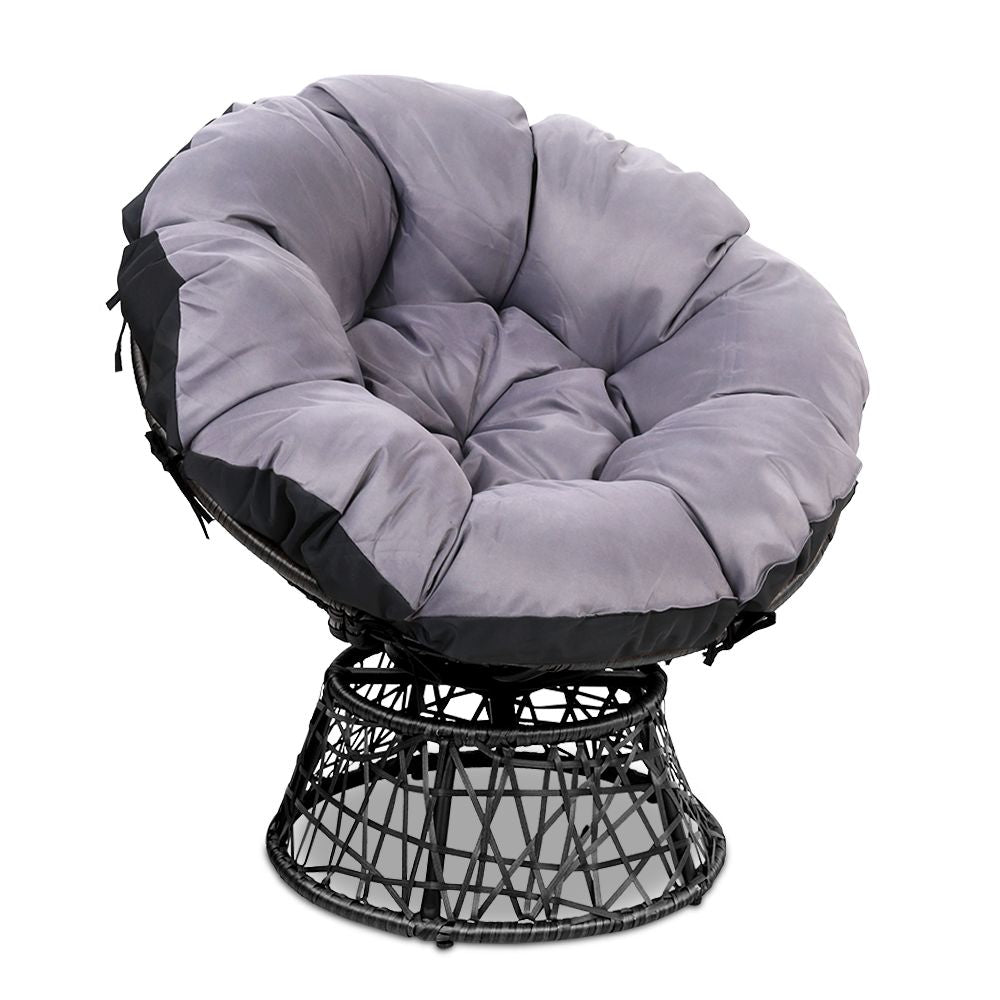 Outdoor Chairs Outdoor Furniture Papasan Chair Wicker Patio Garden Black
