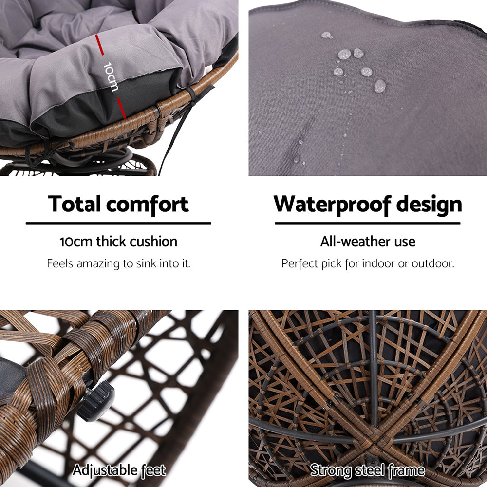 Outdoor Chairs Outdoor Furniture Papasan Chair Wicker Patio Garden Brown