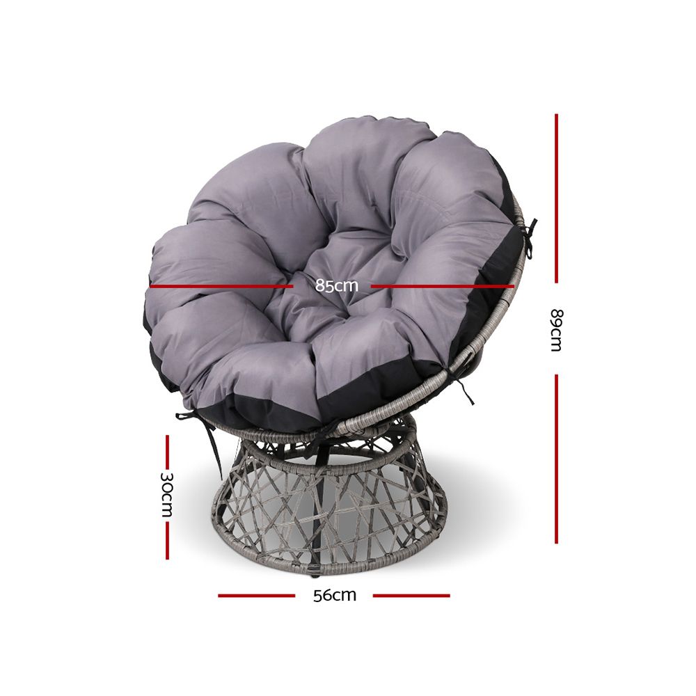 Outdoor Chairs Outdoor Furniture Papasan Chair Wicker Patio Garden Grey