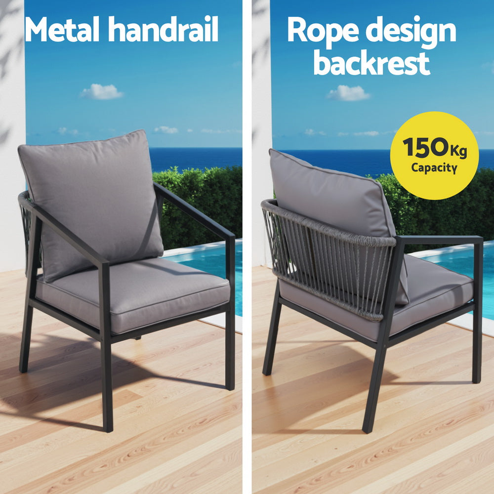 4 Seater Outdoor Sofa Set 4PCS Table Chair Setting Patio Furniture