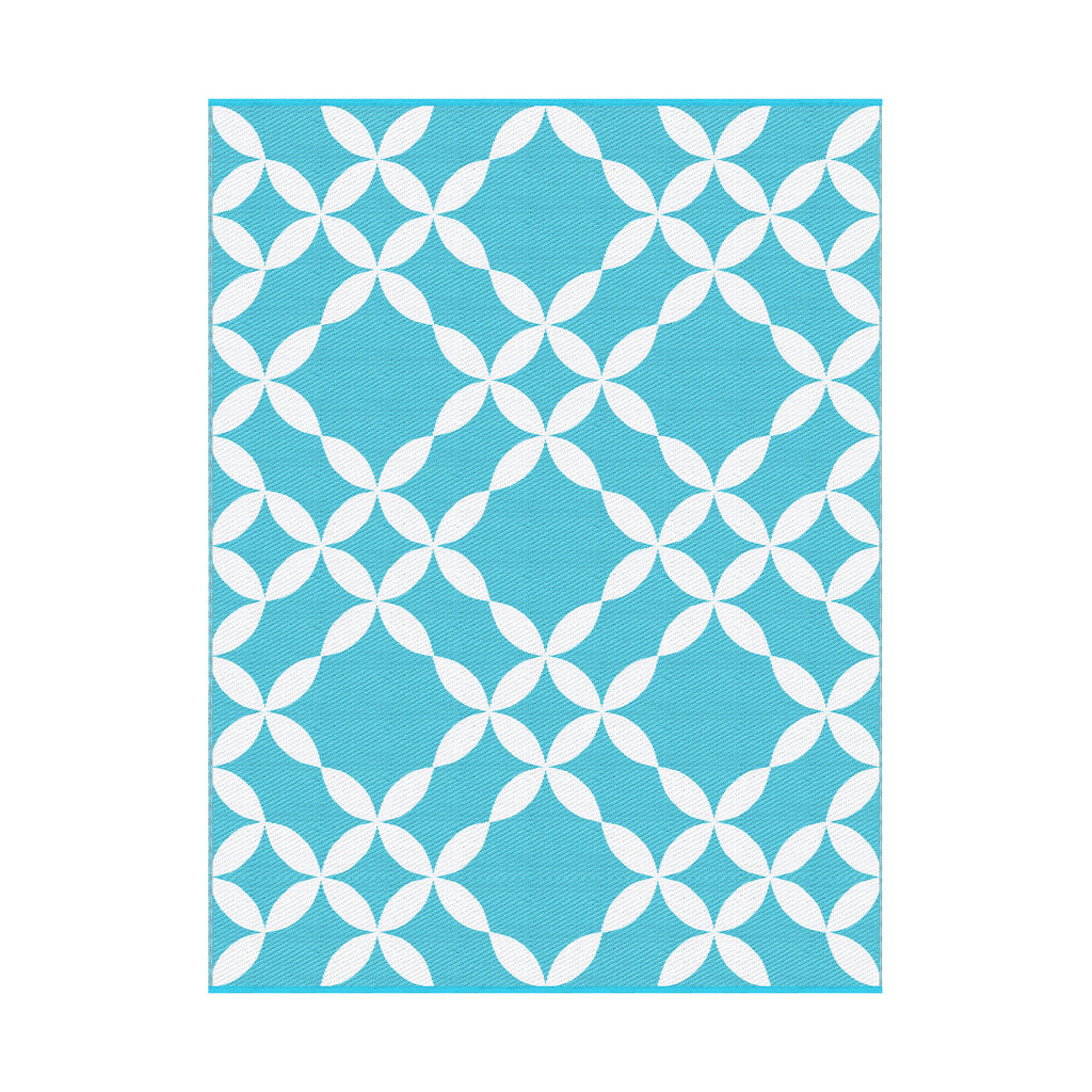 Gardeon Outdoor Rugs 274x366cm Large Carpet Reversible Area Mat PP Dual-Sided Patio Rug Light Blue